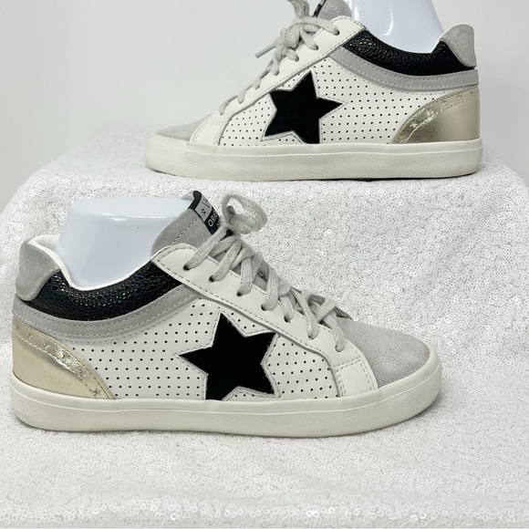 Vintage Havana gray suede with black and gold sneakers. - Picture 2 of 16